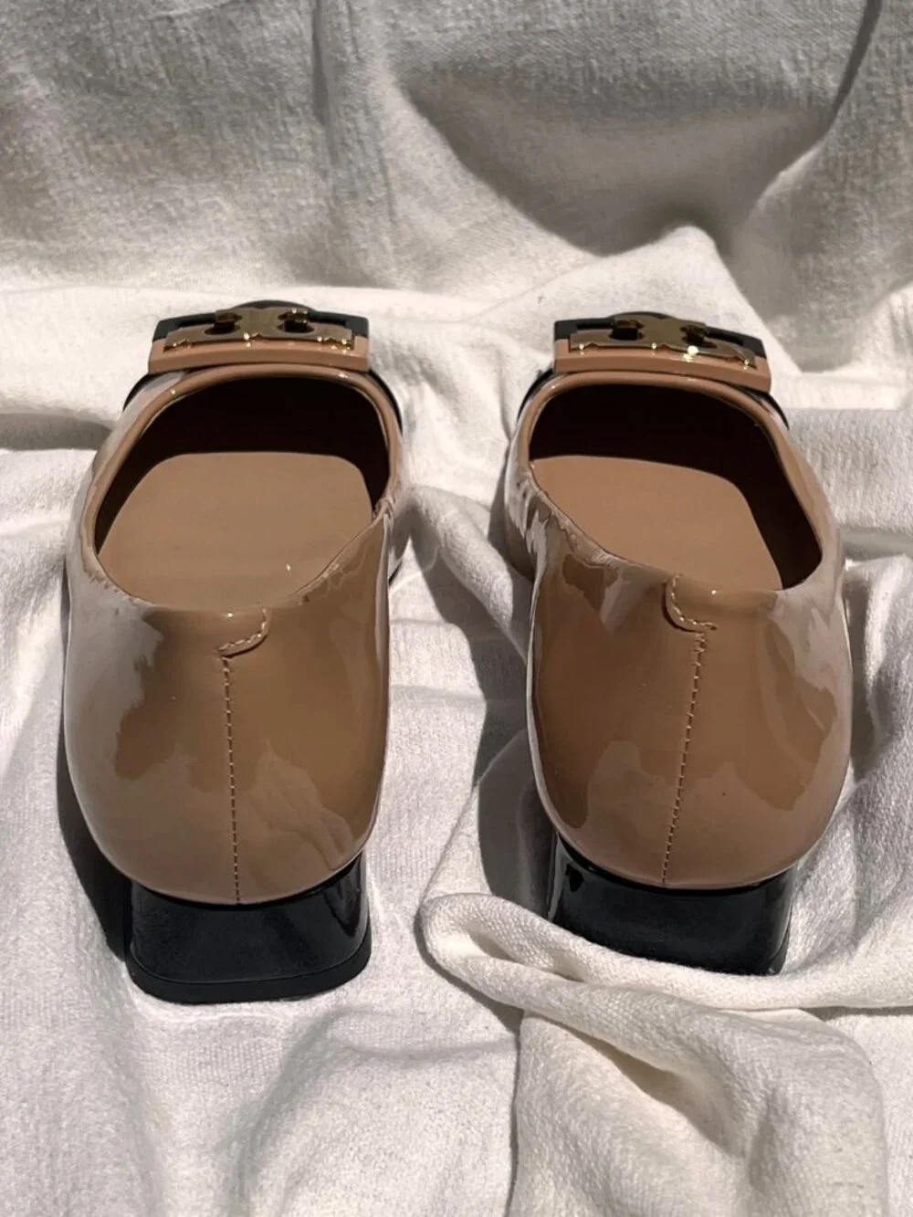Tory Burch Gigi Cap Toe Beige and Black Colorblock Heels